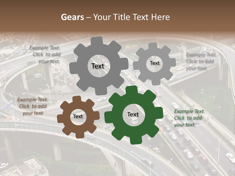 An Aerial View Of A Busy Highway Intersection PowerPoint Template