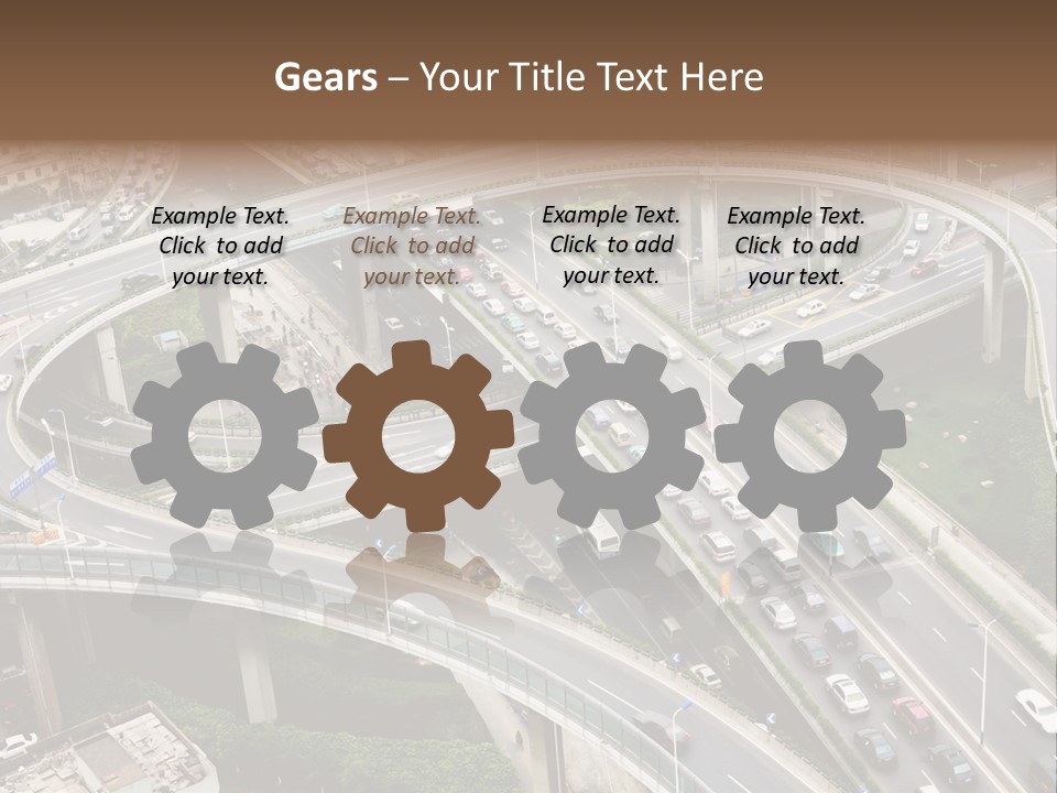 An Aerial View Of A Busy Highway Intersection PowerPoint Template