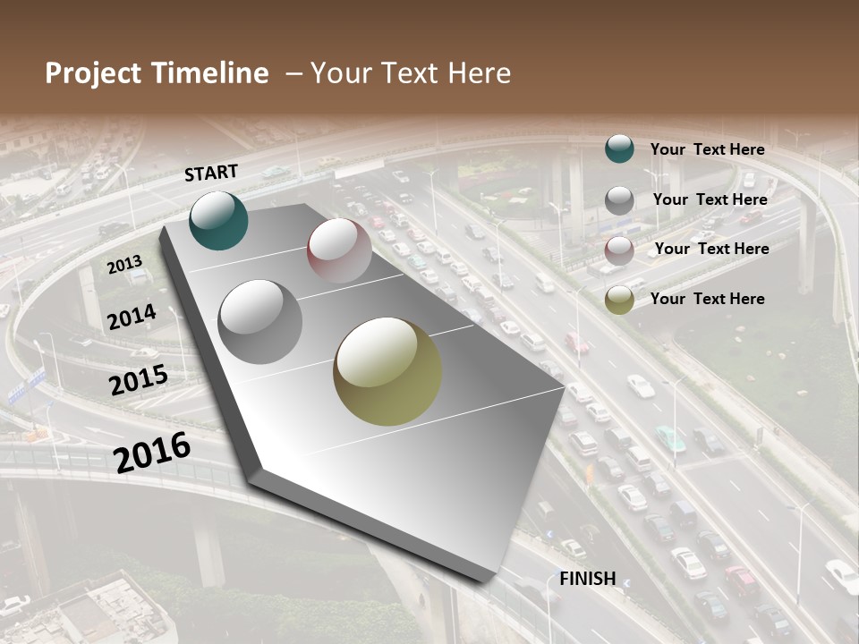An Aerial View Of A Busy Highway Intersection PowerPoint Template