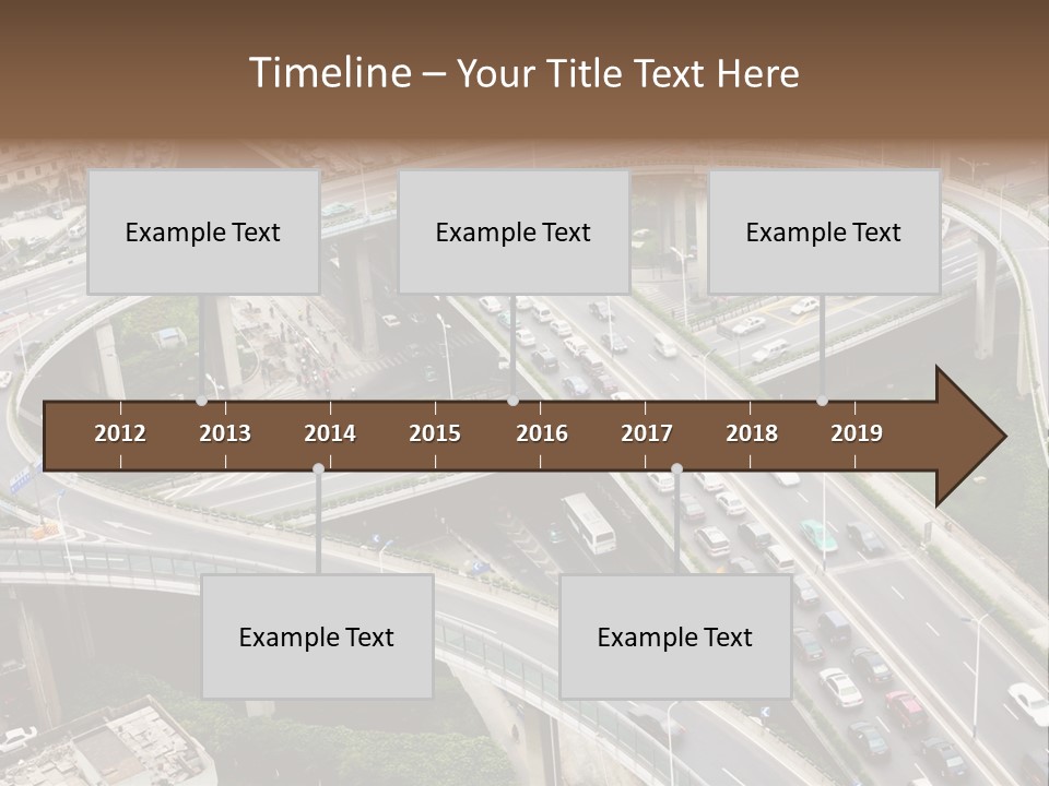 An Aerial View Of A Busy Highway Intersection PowerPoint Template