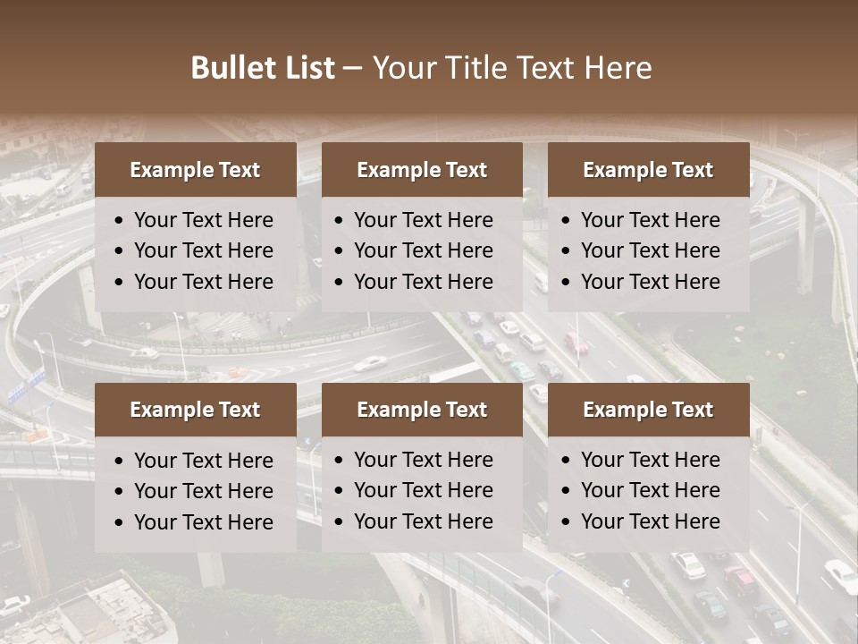An Aerial View Of A Busy Highway Intersection PowerPoint Template