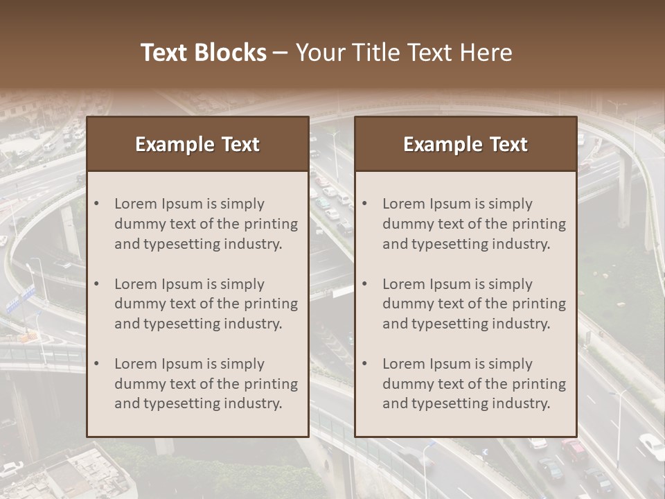 An Aerial View Of A Busy Highway Intersection PowerPoint Template
