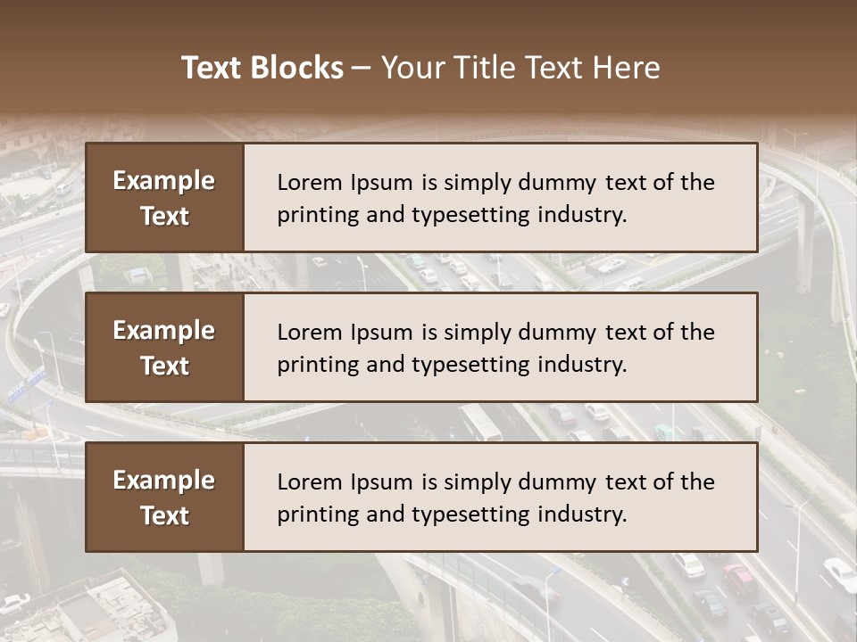An Aerial View Of A Busy Highway Intersection PowerPoint Template