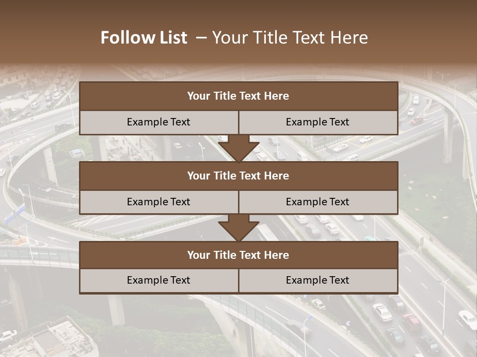 An Aerial View Of A Busy Highway Intersection PowerPoint Template