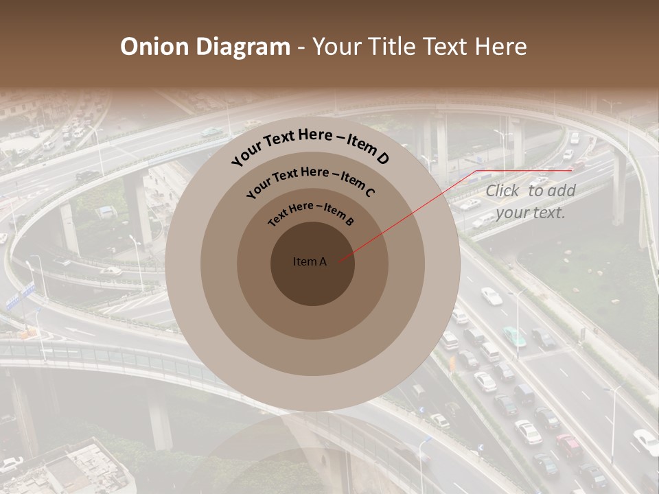An Aerial View Of A Busy Highway Intersection PowerPoint Template