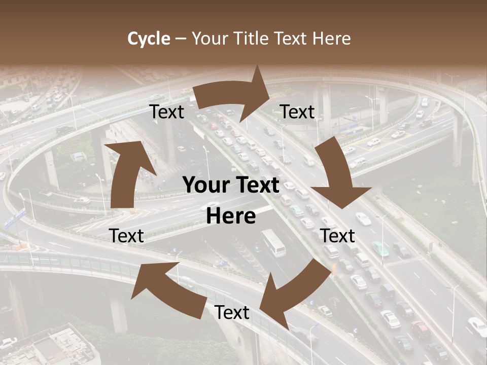 An Aerial View Of A Busy Highway Intersection PowerPoint Template