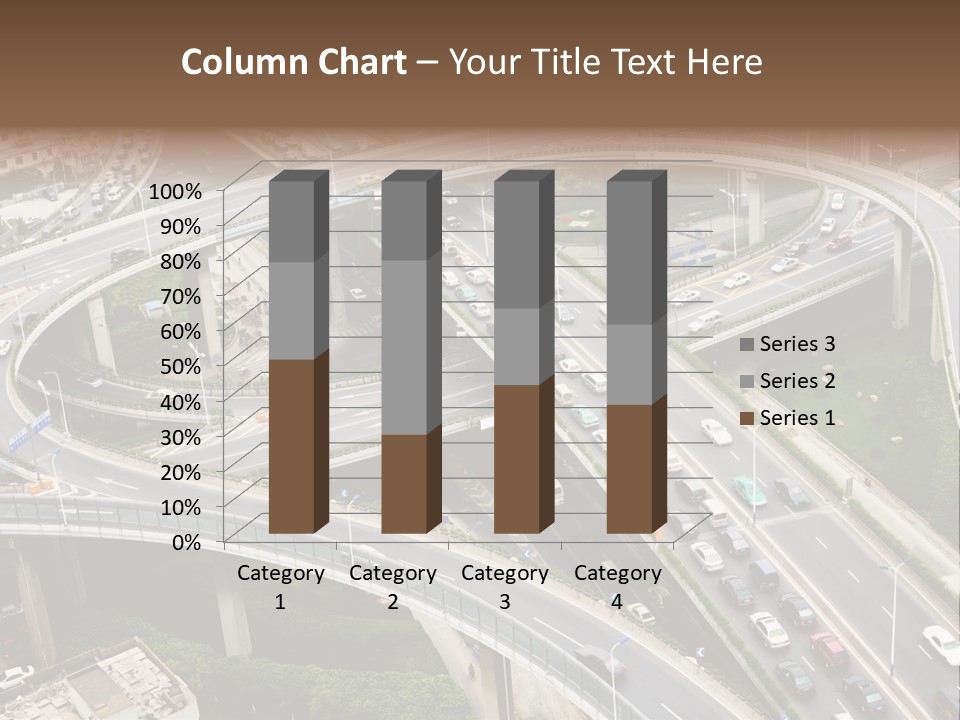An Aerial View Of A Busy Highway Intersection PowerPoint Template