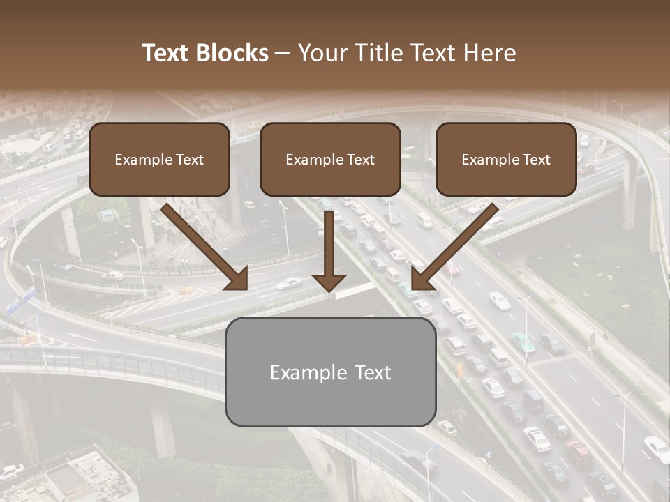 An Aerial View Of A Busy Highway Intersection PowerPoint Template