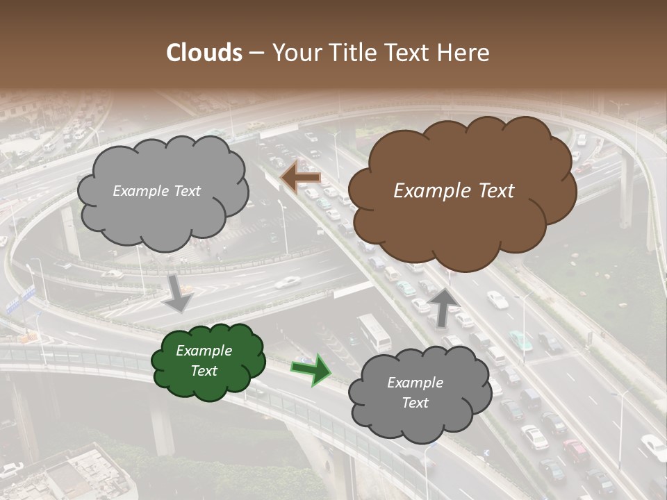 An Aerial View Of A Busy Highway Intersection PowerPoint Template