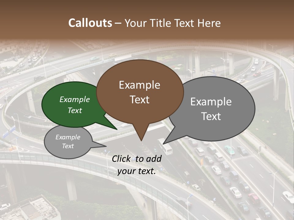 An Aerial View Of A Busy Highway Intersection PowerPoint Template