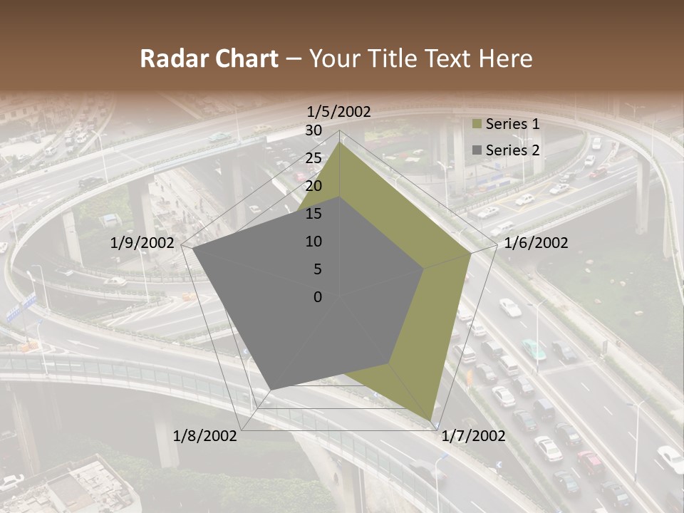 An Aerial View Of A Busy Highway Intersection PowerPoint Template