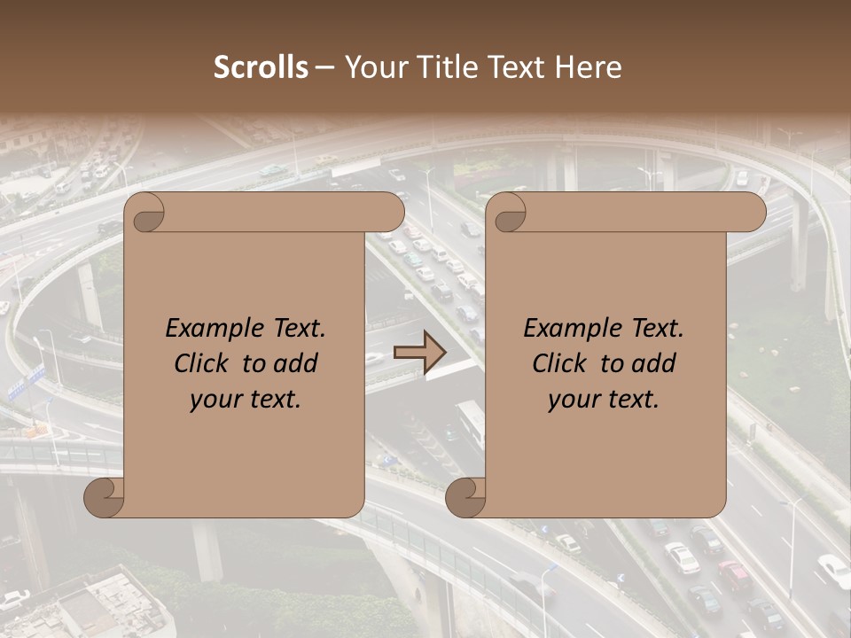 An Aerial View Of A Busy Highway Intersection PowerPoint Template