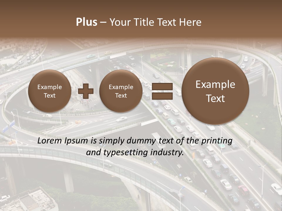 An Aerial View Of A Busy Highway Intersection PowerPoint Template