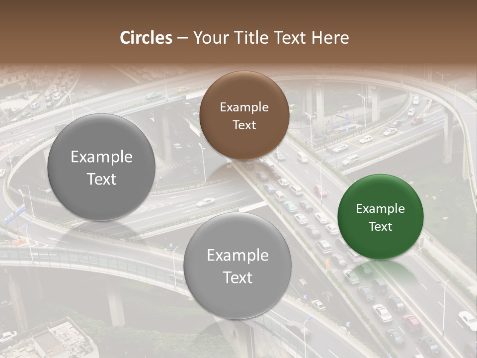 An Aerial View Of A Busy Highway Intersection PowerPoint Template