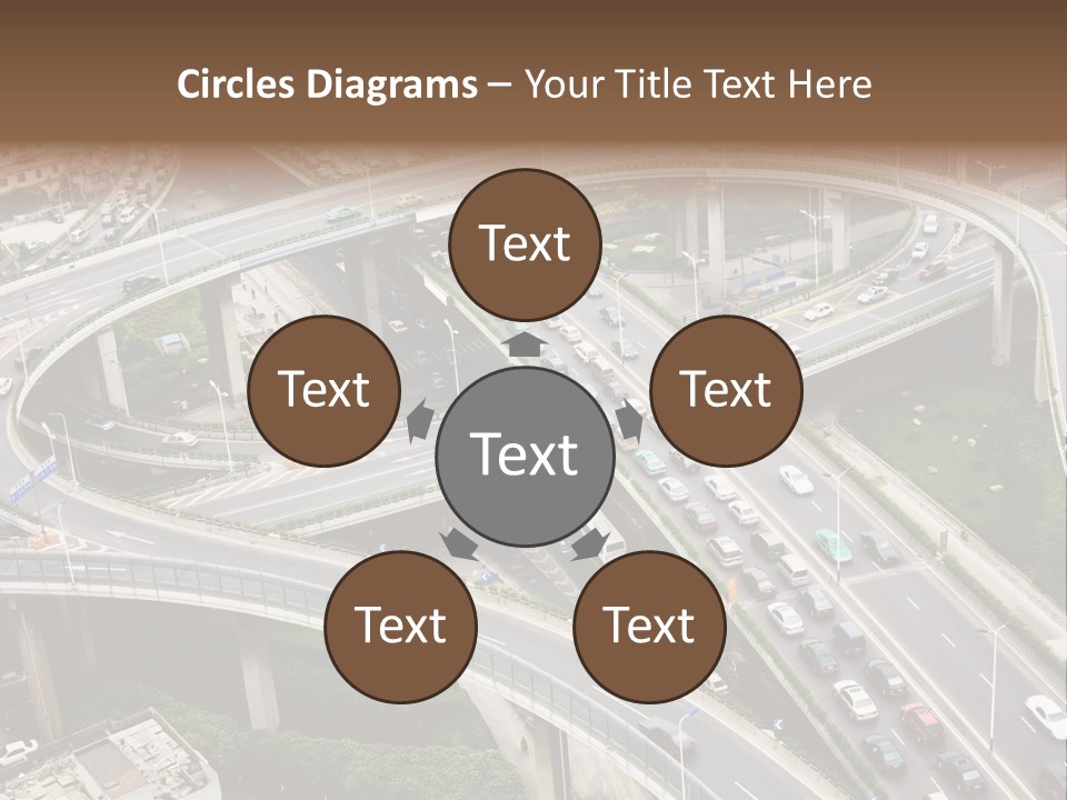 An Aerial View Of A Busy Highway Intersection PowerPoint Template