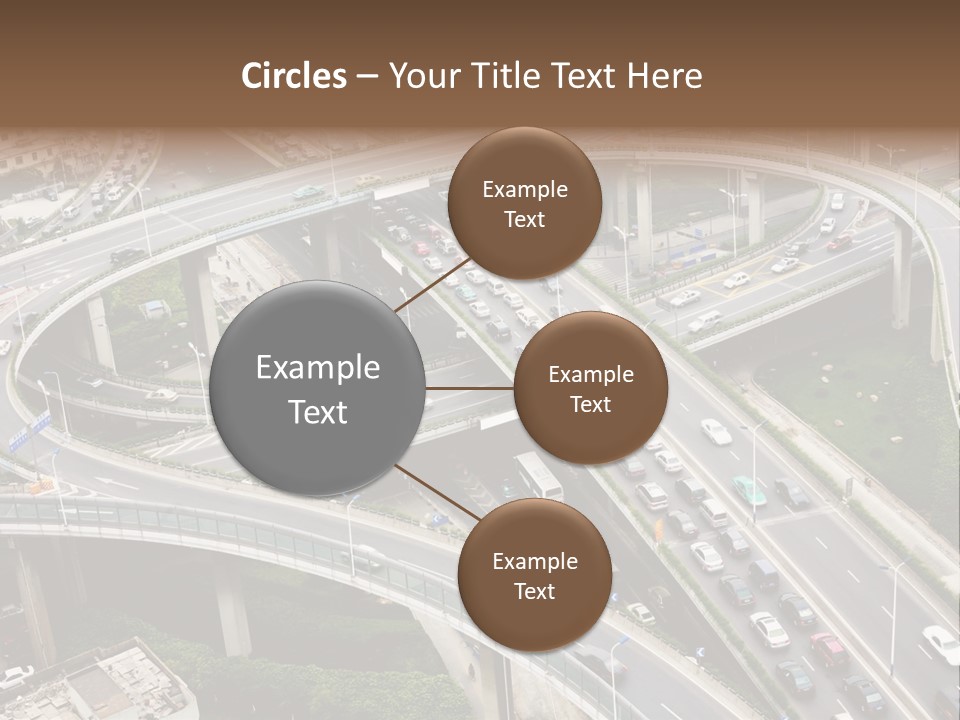 An Aerial View Of A Busy Highway Intersection PowerPoint Template