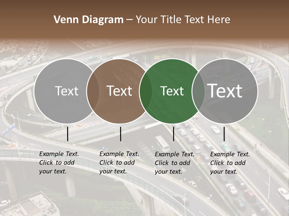 An Aerial View Of A Busy Highway Intersection PowerPoint Template