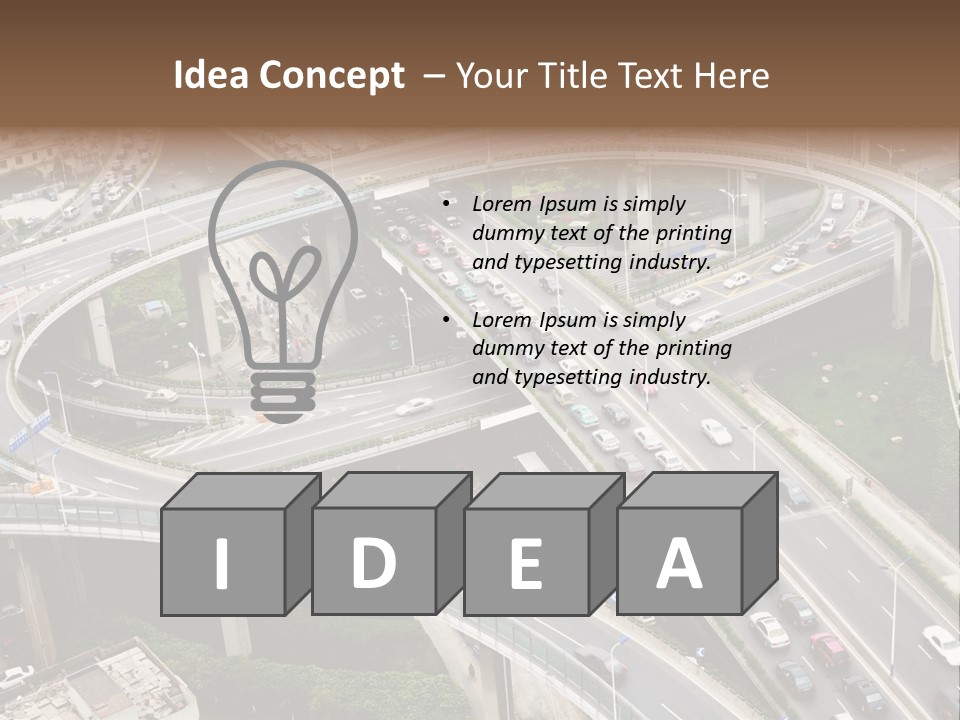 An Aerial View Of A Busy Highway Intersection PowerPoint Template