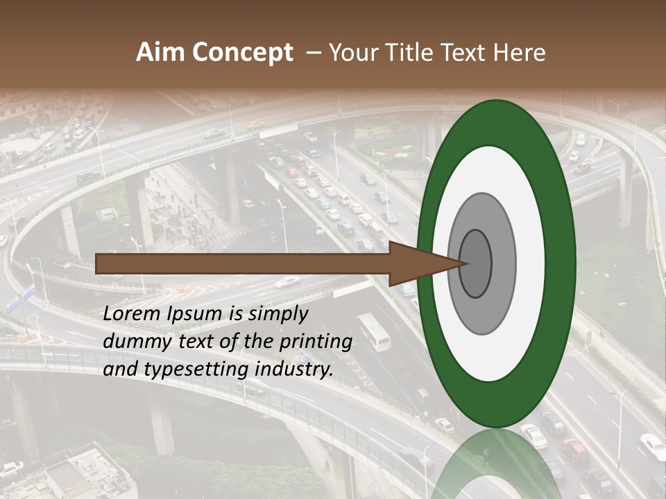 An Aerial View Of A Busy Highway Intersection PowerPoint Template