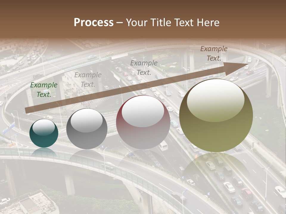 An Aerial View Of A Busy Highway Intersection PowerPoint Template