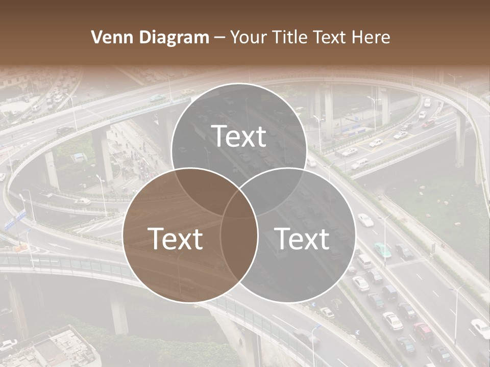 An Aerial View Of A Busy Highway Intersection PowerPoint Template