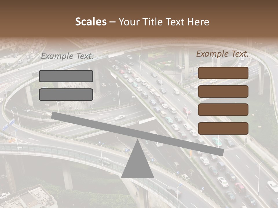 An Aerial View Of A Busy Highway Intersection PowerPoint Template