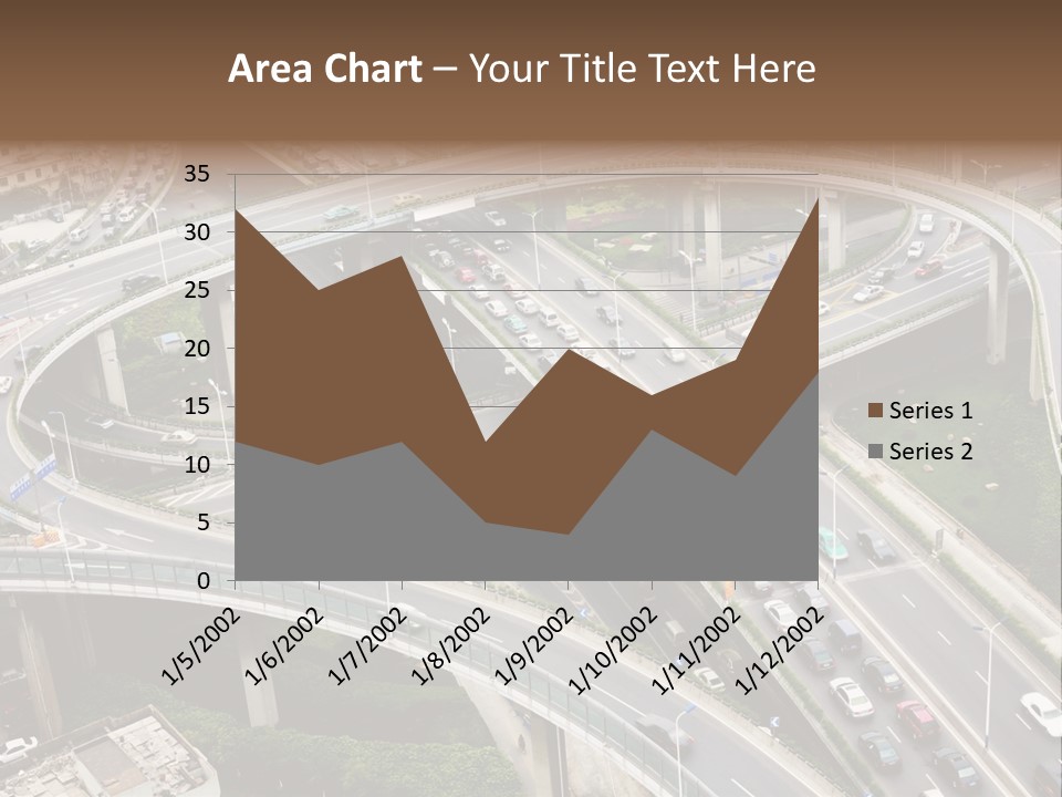 An Aerial View Of A Busy Highway Intersection PowerPoint Template