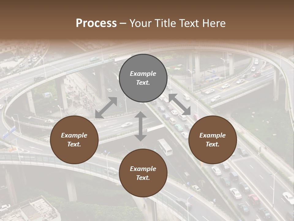An Aerial View Of A Busy Highway Intersection PowerPoint Template