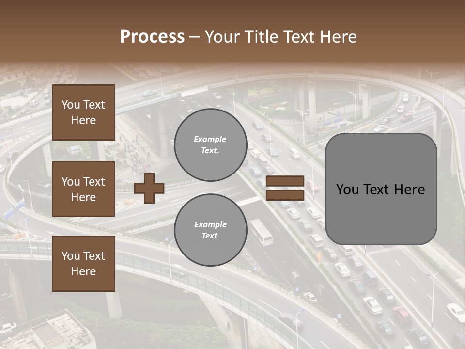 An Aerial View Of A Busy Highway Intersection PowerPoint Template