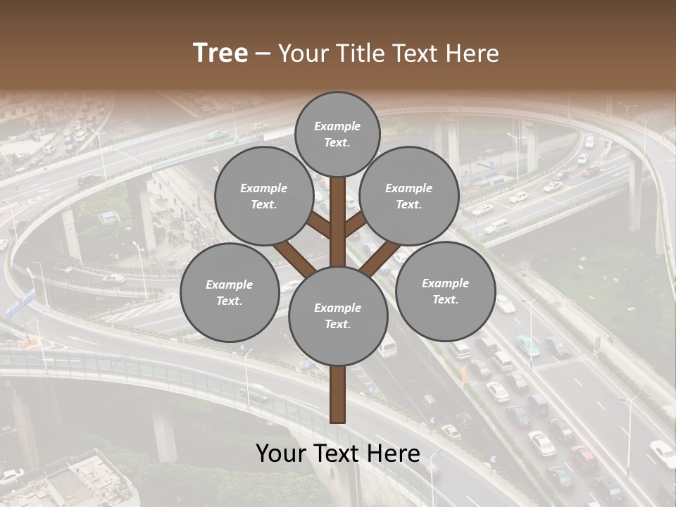 An Aerial View Of A Busy Highway Intersection PowerPoint Template