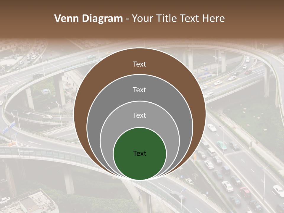 An Aerial View Of A Busy Highway Intersection PowerPoint Template
