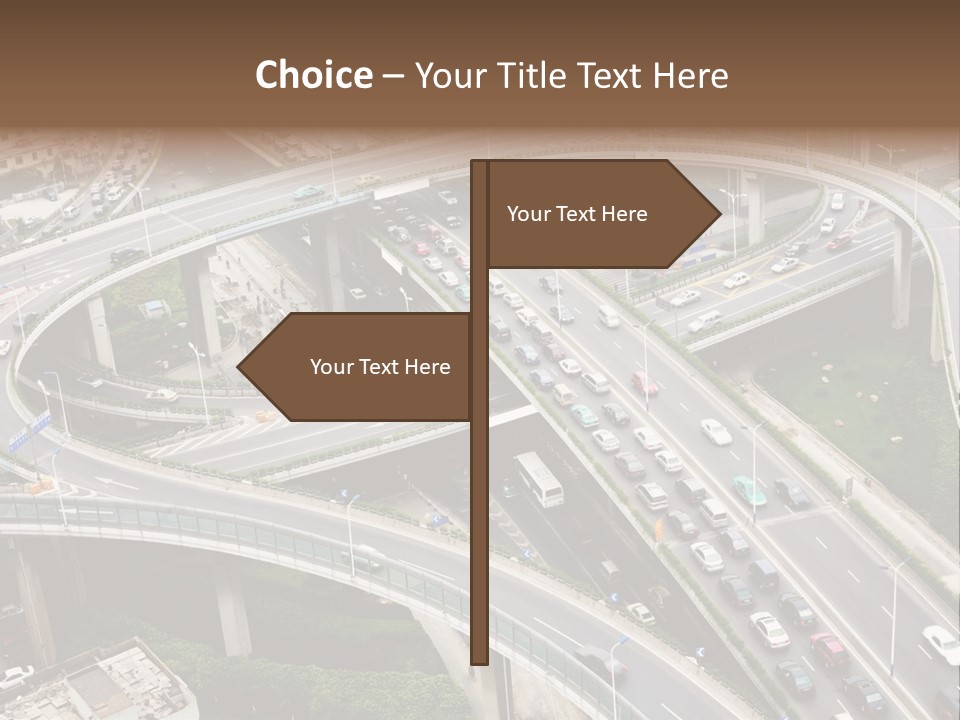 An Aerial View Of A Busy Highway Intersection PowerPoint Template