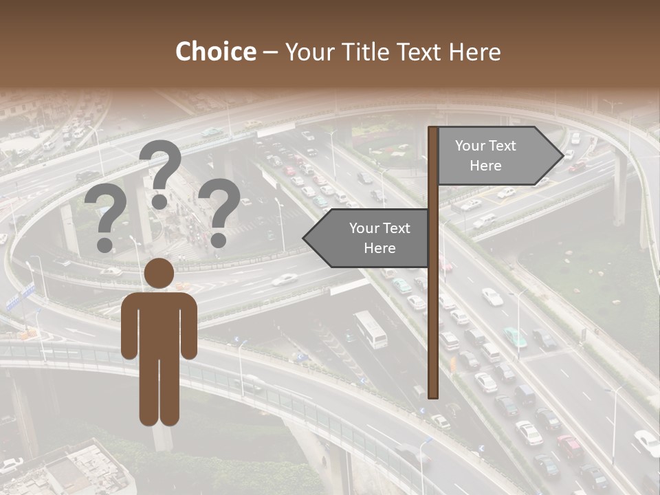 An Aerial View Of A Busy Highway Intersection PowerPoint Template