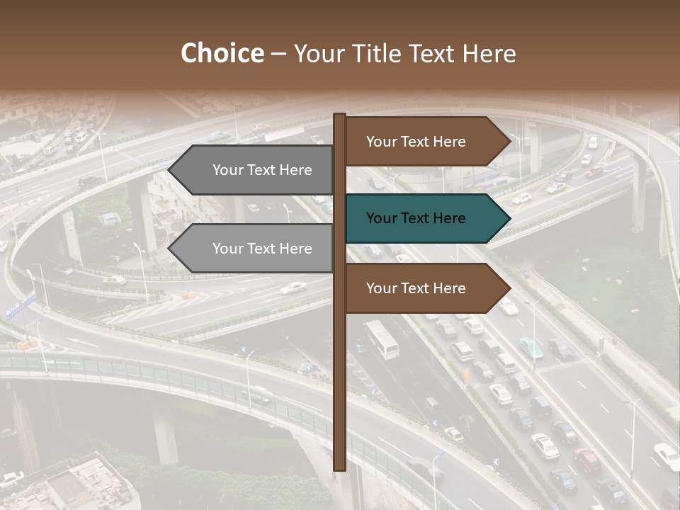 An Aerial View Of A Busy Highway Intersection PowerPoint Template