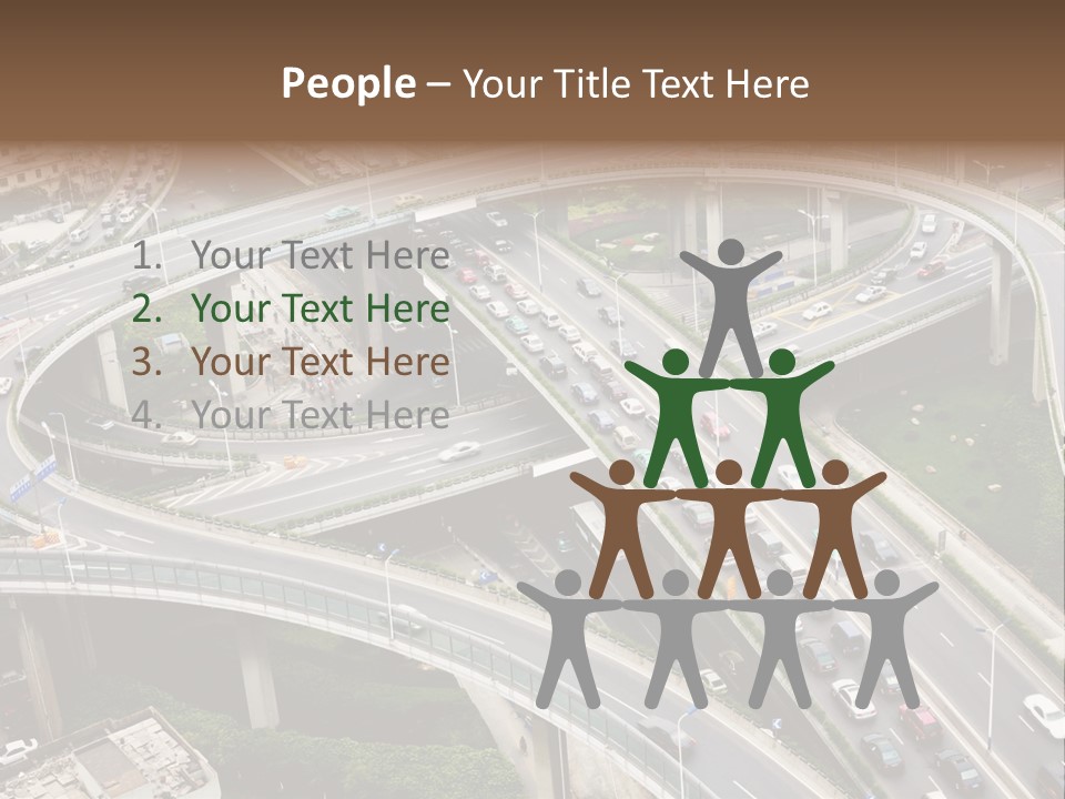 An Aerial View Of A Busy Highway Intersection PowerPoint Template