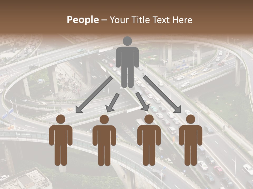 An Aerial View Of A Busy Highway Intersection PowerPoint Template