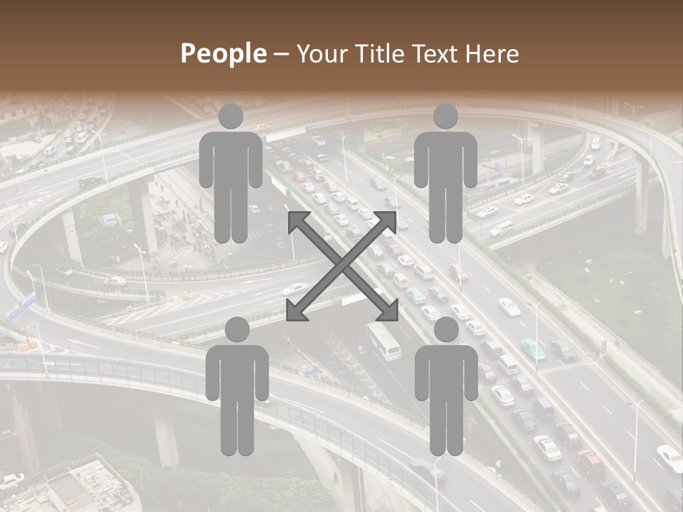 An Aerial View Of A Busy Highway Intersection PowerPoint Template