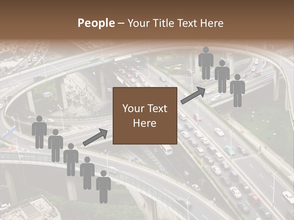 An Aerial View Of A Busy Highway Intersection PowerPoint Template