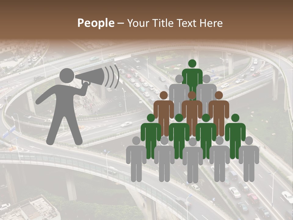 An Aerial View Of A Busy Highway Intersection PowerPoint Template