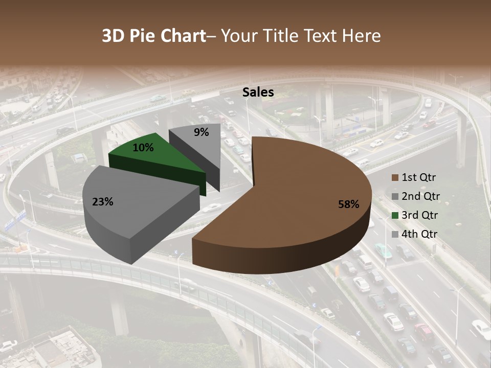 An Aerial View Of A Busy Highway Intersection PowerPoint Template