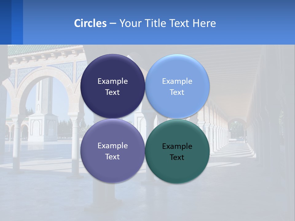 A Building With Arches And Pillars With A Sky Background PowerPoint Template
