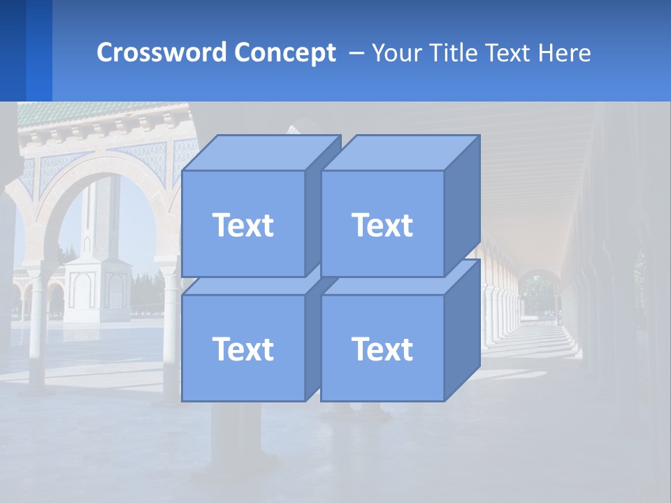 A Building With Arches And Pillars With A Sky Background PowerPoint Template