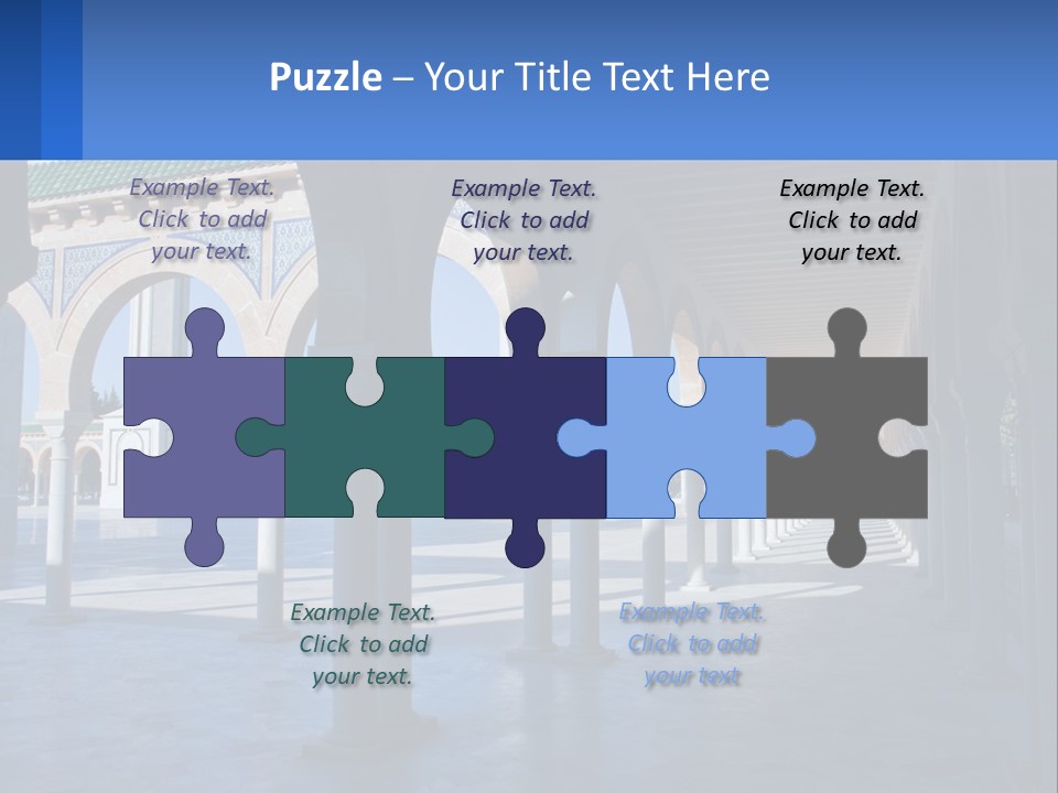 A Building With Arches And Pillars With A Sky Background PowerPoint Template