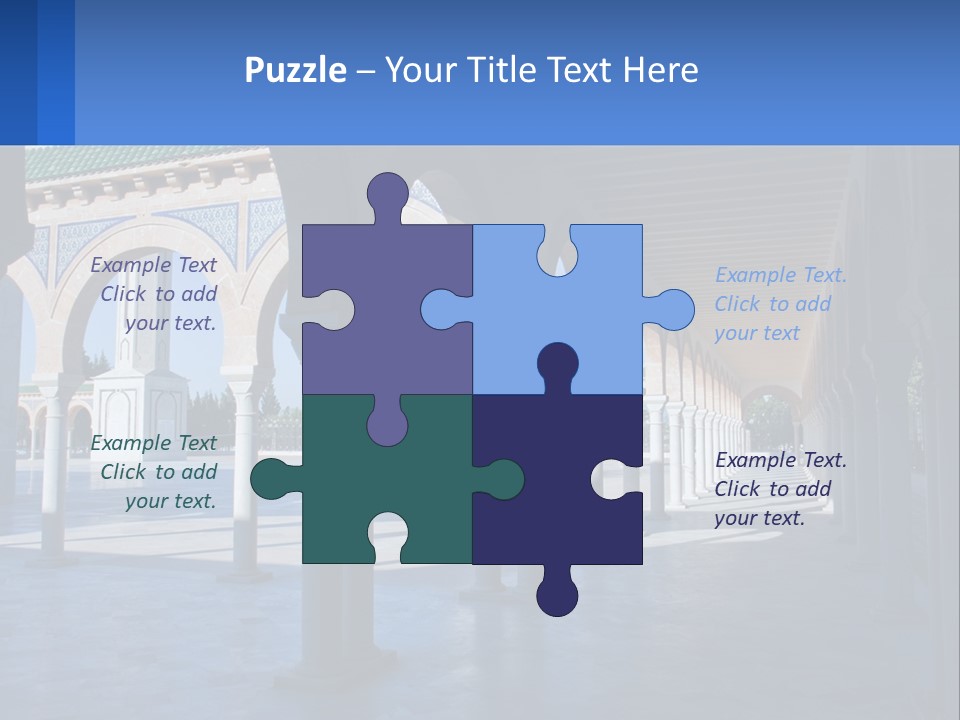 A Building With Arches And Pillars With A Sky Background PowerPoint Template