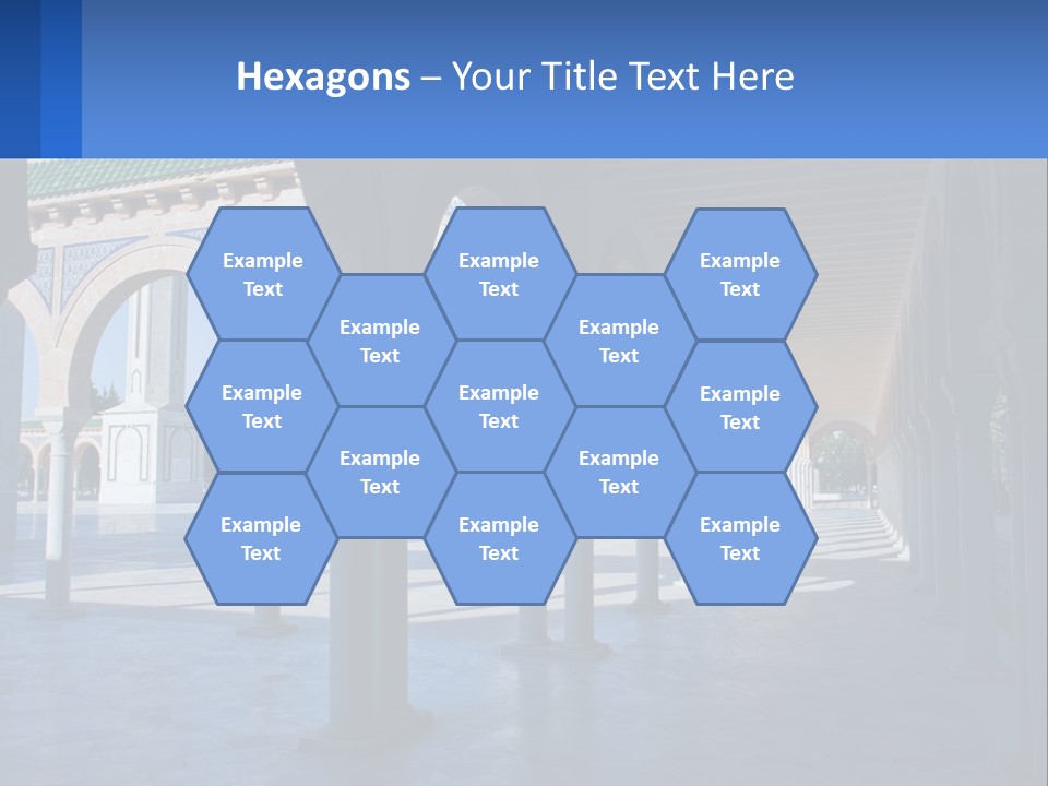 A Building With Arches And Pillars With A Sky Background PowerPoint Template