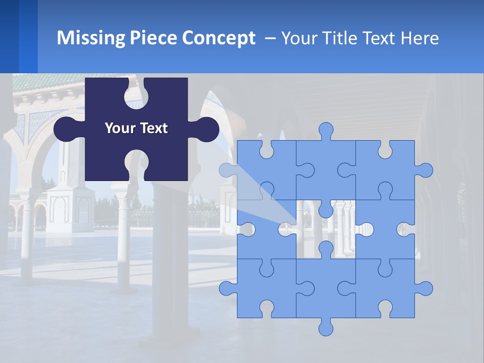 A Building With Arches And Pillars With A Sky Background PowerPoint Template