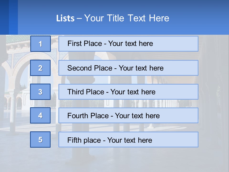 A Building With Arches And Pillars With A Sky Background PowerPoint Template