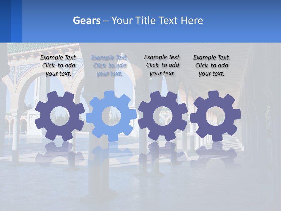 A Building With Arches And Pillars With A Sky Background PowerPoint Template