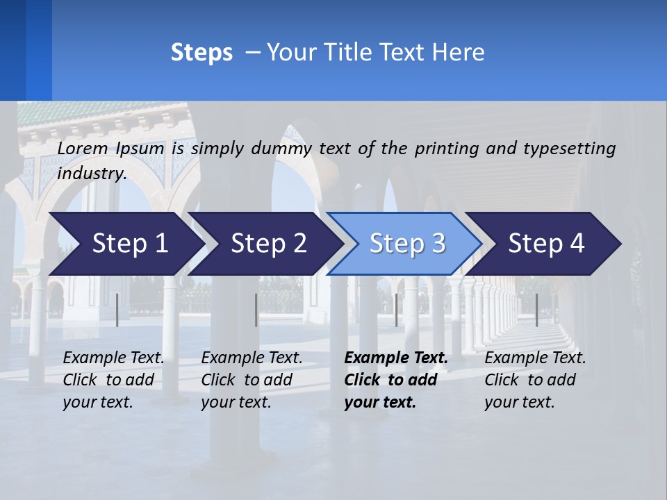 A Building With Arches And Pillars With A Sky Background PowerPoint Template