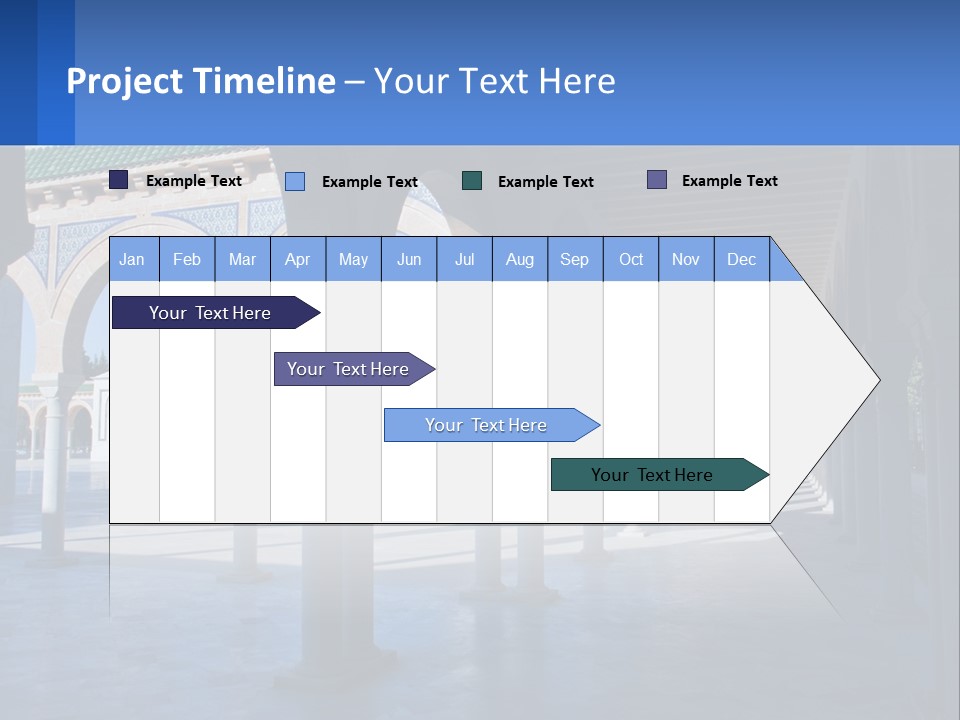 A Building With Arches And Pillars With A Sky Background PowerPoint Template